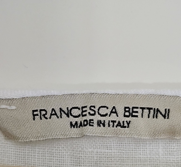 Francesca Bettini made in Italy Linen cotton White Lace tunic blouse top size S - Picture 7 of 9